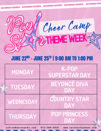 Savannah Sharks POP STAR Tumble Camp
