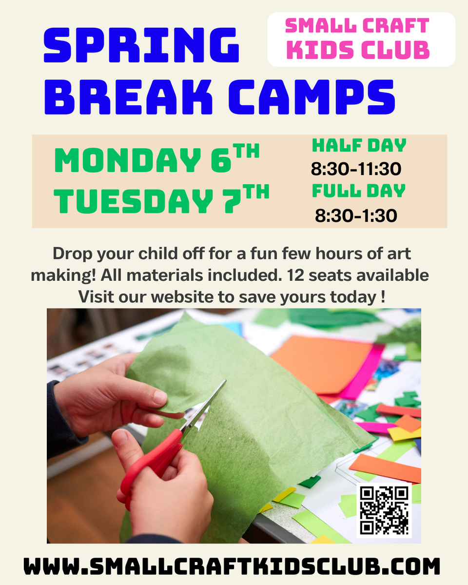 Spring Break Art Camps at Small Craft Kids Club (ages 4 to 10) — photo 1 of 1